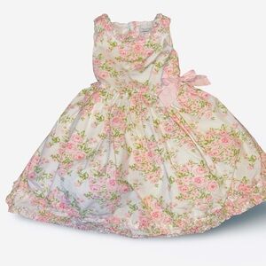 Polly & Friends Girls Pink Multi-Layered Tulle Floral Dress Size 5